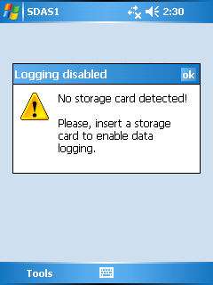 [ No Storage Card Message ]